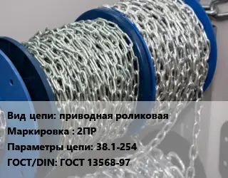 Цепь приводная роликовая Марка: 2ПР 38.1-254 ГОСТ: ГОСТ 13568-97